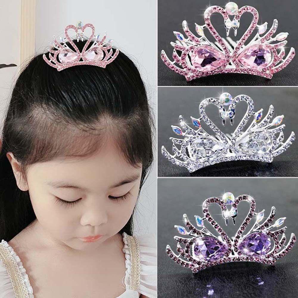Agustina Swan Berlian Tiara Trendi Lucu Jepit Rambut Panggung Kinerja Untuk Anak Perempuan Putri Untuk Anak Hiasan Kepala Pesta Ulang Tahun Aksesoris Rambut