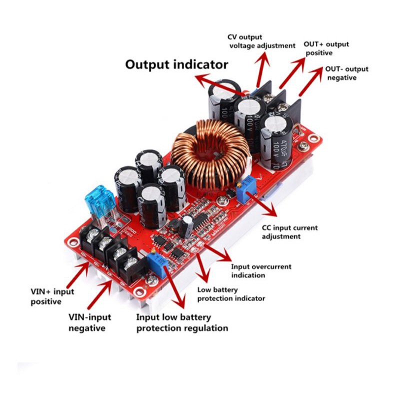 BOOST DC-DC Meningkatkan Converter Modul Catu Daya Step-up 1500W 30A Dalam 10~60V Keluar 12~90V High Power DC-DC Step Up Boost Module Stepup Converte