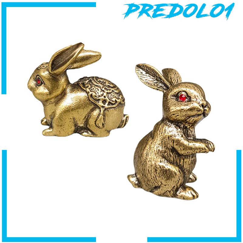 [Predolo1] Easter Bunny Figurine Copper Vintage Hias Kecil Untuk Teras Meja Taman