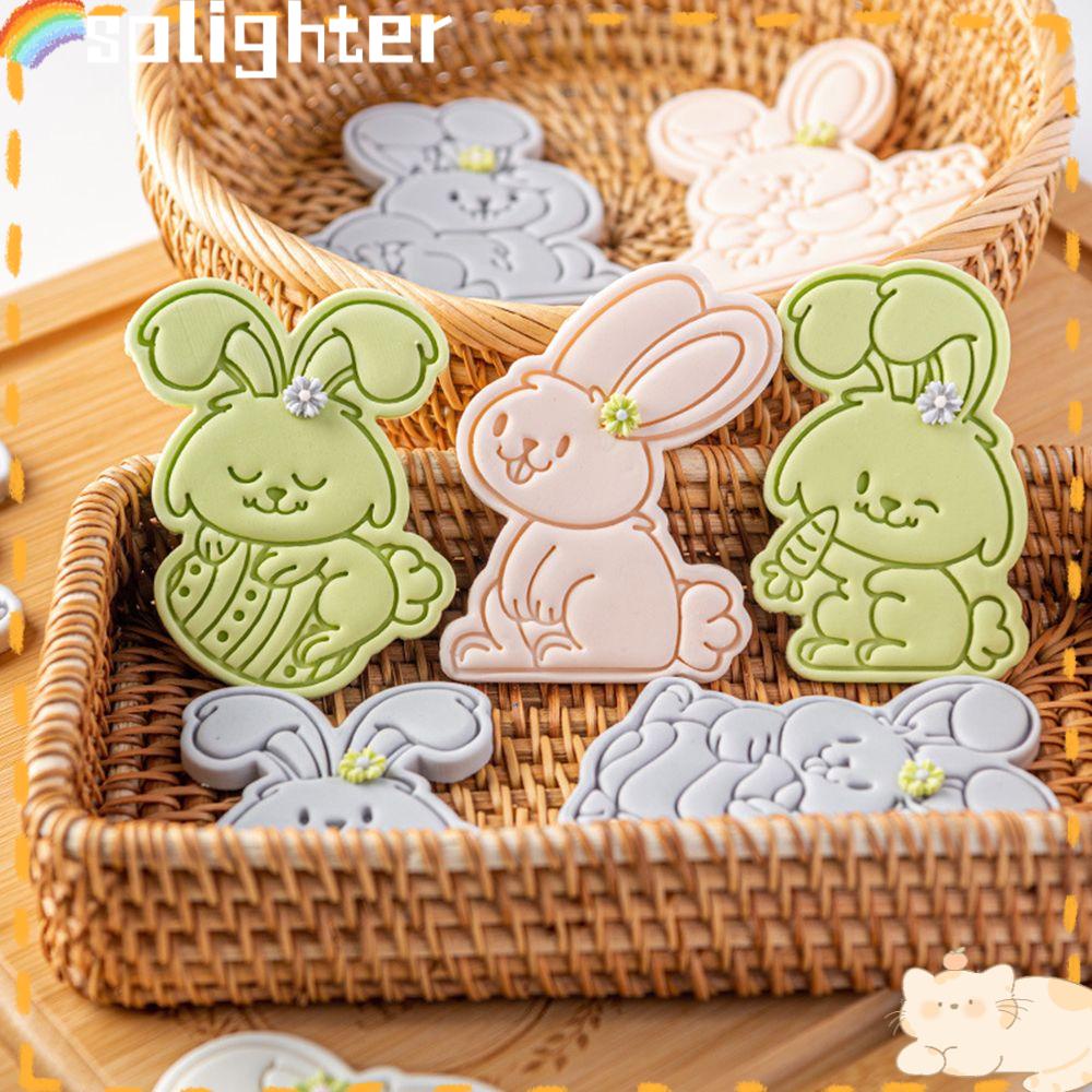 Solighter Cetakan Paskah DIY Pesta Paskah Cookie Fondant Happy Easter Biscuit Cutting Mold