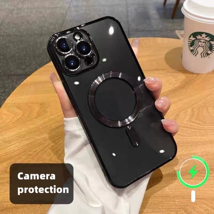 Casing Iphone XS / X Soft Case MagSafe magnet wireless plating Cover