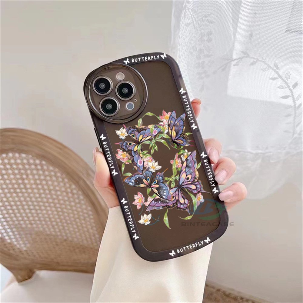 Redmi Note 11S 11 Pro Redmi 10C 10A 9C 9T 9A Note 10S Note9 Pro Note 9S Note8 Pro Note7 Poco M3 X3 Pro NFC Kupu Gelap Dan Garland Butterfly Soft TPU Phone Case Binteacase