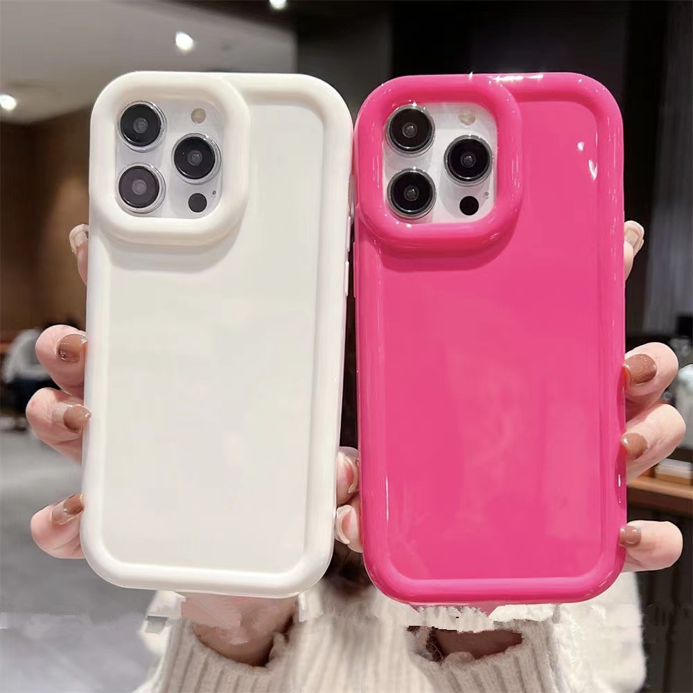 IPHONE Casing Ponsel Anti Jatuh Air-Gelombang Warna Permen Lubang Besar Berlaku Untuk Iphone11 12 13 14 Pro Max X Xs Xr 7 8 Plus Case Cover