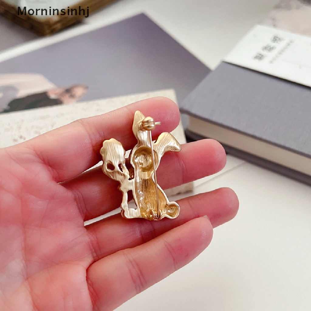 Mornin Fashion Retro Golden Rabbit Bros Untuk Wanita Lucu Hewan Pin Unisex Bunny Pesta Santai Brooch Pin Hadiah id