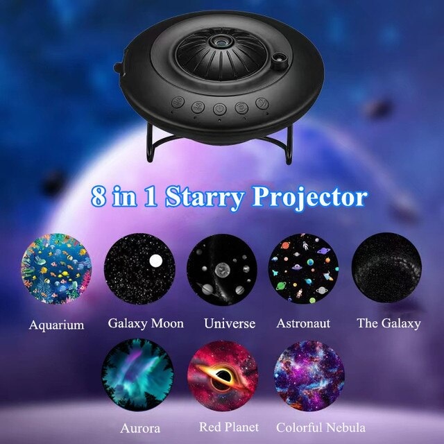 AKN88 - PX01 UFO Projector Light 8 in 1 Effect - Lampu Tidur Projector UFO