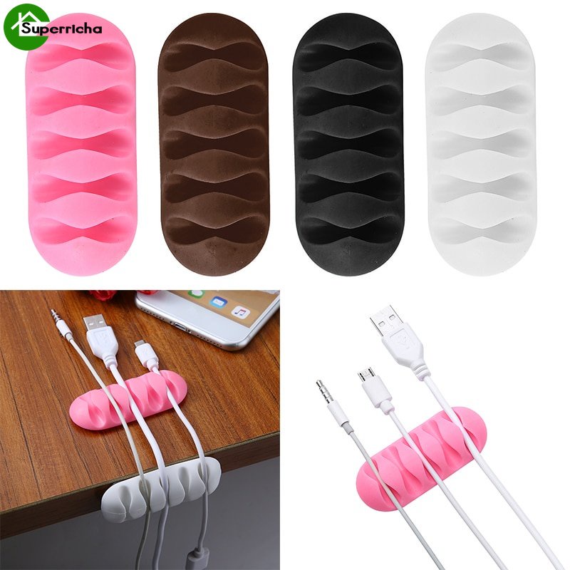 Hot Sale/[Harga Grosir] Cable Cords Organizer/Self Adhesive USB Charging Cable Management Winder Clip/Alat Pengatur Jalur Kabel