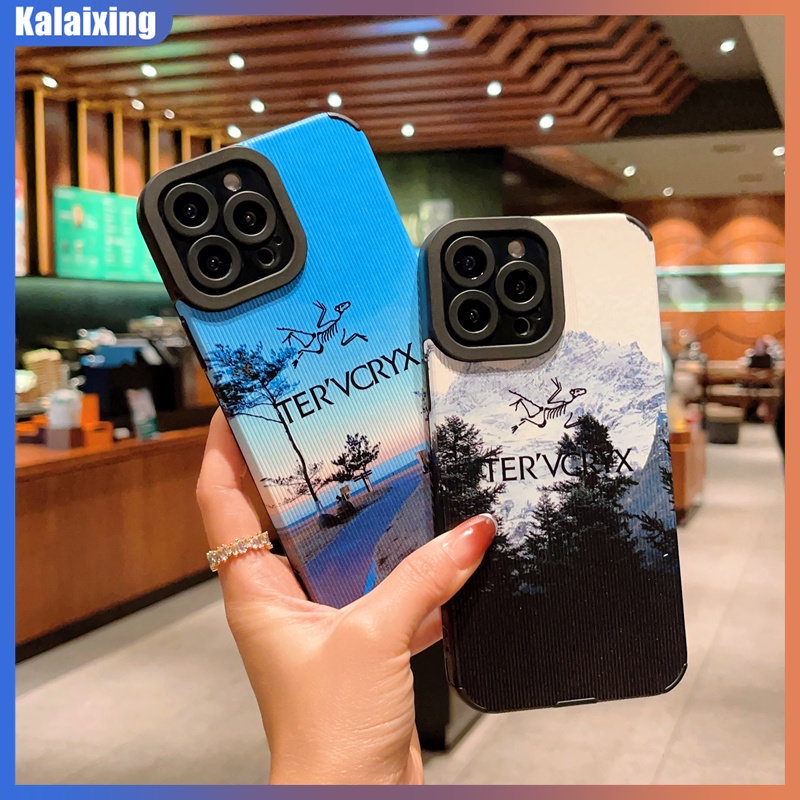 Casing Kulit Gunung Salju Untuk iPhone 14 Pro 13 Pro Max2 11 Pro Max14 Plus 11Pro 78 Plus X Xs Max XR Landscape Soft Back Cover