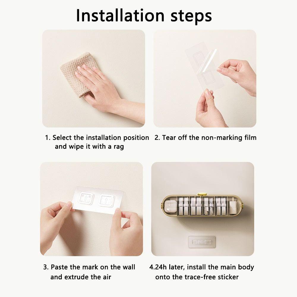 R-FLOWER Kotak Penyimpanan Kabel Data Reusable Cable Protector Sortir Grid Dengan Penutup Charger Cord Boxes