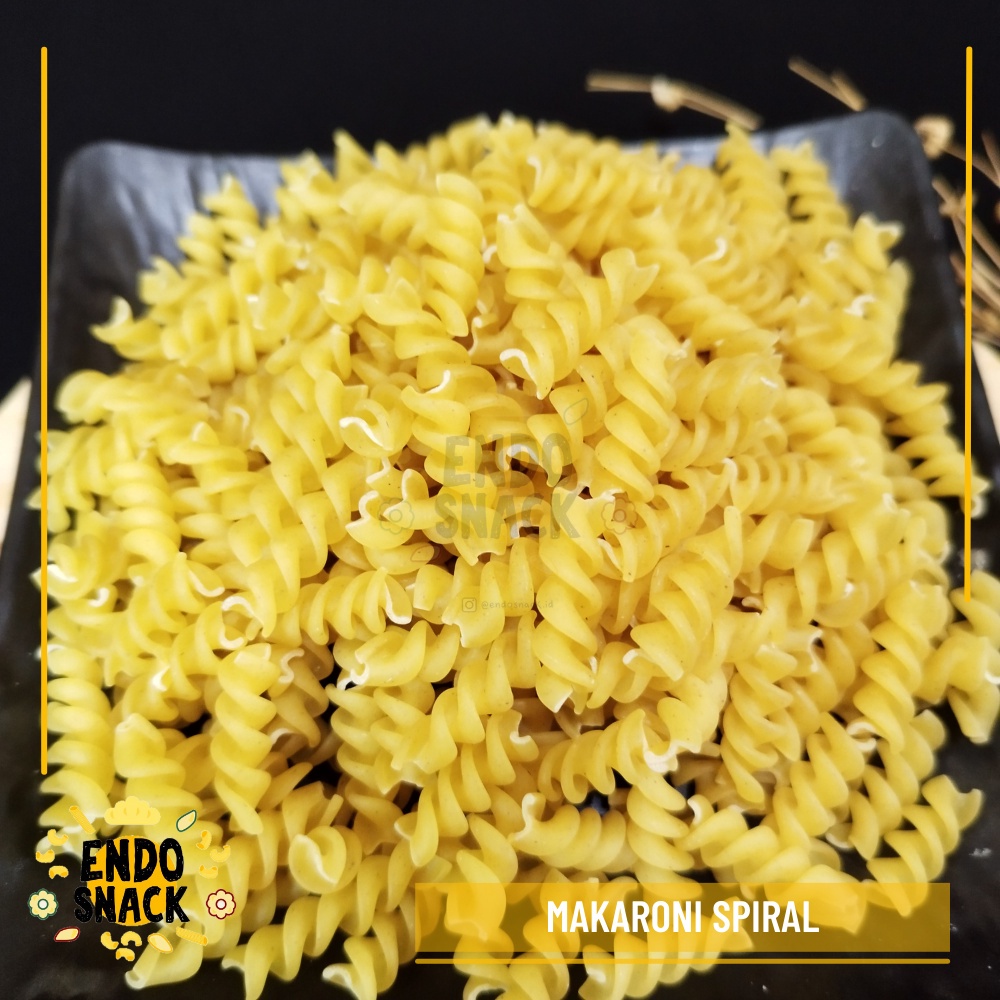 MAKARONI SPIRAL KUNING 1 Kg, Kerupuk spiral Untuk Seblak, Makroni Kering Pedas