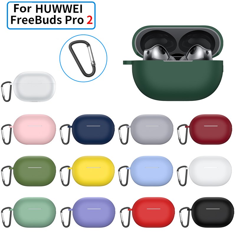 Earphone Case Untuk Huawei Freebuds Pro2 Silikon Cair Lembut Pro2 Earphone Funda Tritone Dengan Gantungan Kunci Untuk Freebuds Pro2 Cover