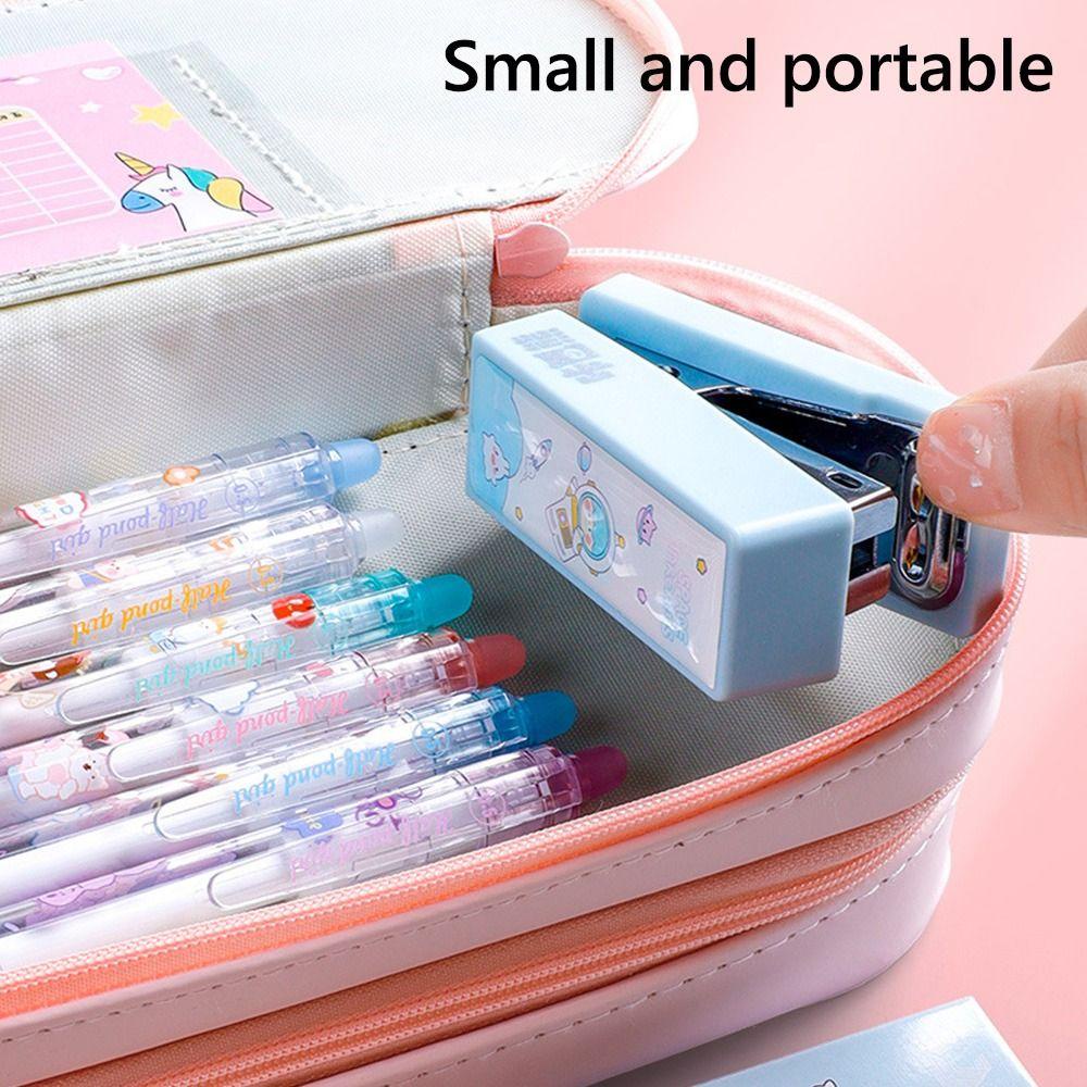 R-flower 2set Mini Stapler Metal Alat Tulis Kreatif Dengan 400PCS Staples