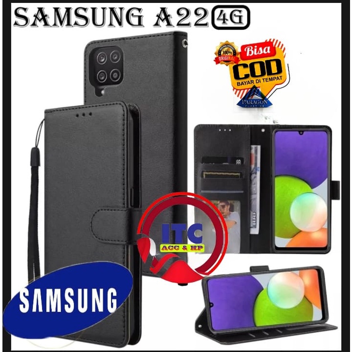 CASE PREMIUM FLIP KULIT DOMPET TYPE HP SAMSUNG A22 4G 5G  M32 M22  DOMPET- FLIP COVER LEATHER-SARUNG