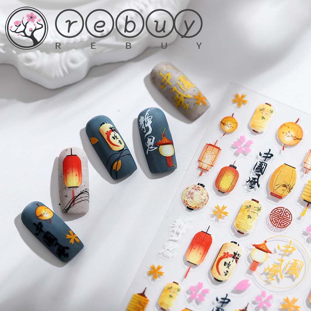 Rebuy Stiker Kuku Cina Mode Lentera Gaya Antik Kostum Kuno Nail Art Dekorasi