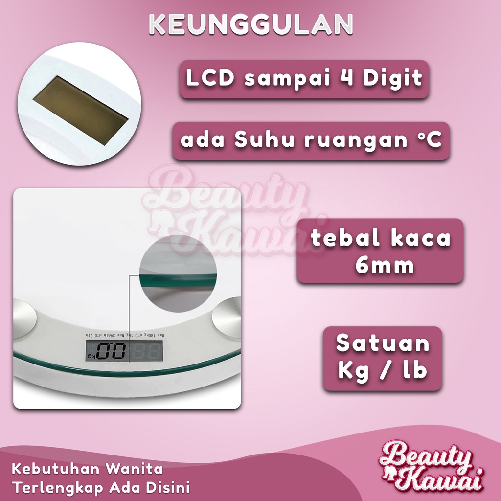 Timbangan Badan Digital Bluetooth Body Fat Smart Scale Tempered Glass