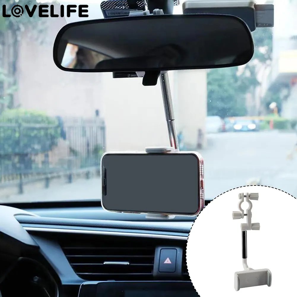 1pc Kaca Spion Ditarik Rotating Bracket360° Kualitas Tinggi Dudukan Ponsel 2warna Car Phone Holder Adjustable Handphone Car Mount