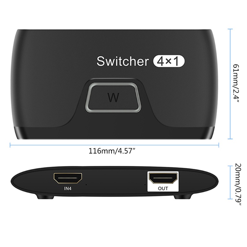 Saklar btsg 4X1 3.4Gbps Full HD1080p 4in1 Out Vedio Switcher Splitter Untuk HDTV DVD Dan Lainnya 2mode