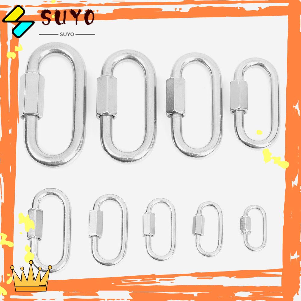 Suyo Climbing Gear Carabiner 9ukuran Chains Buckle Rantai Kunci Sekrup Sambung Ring