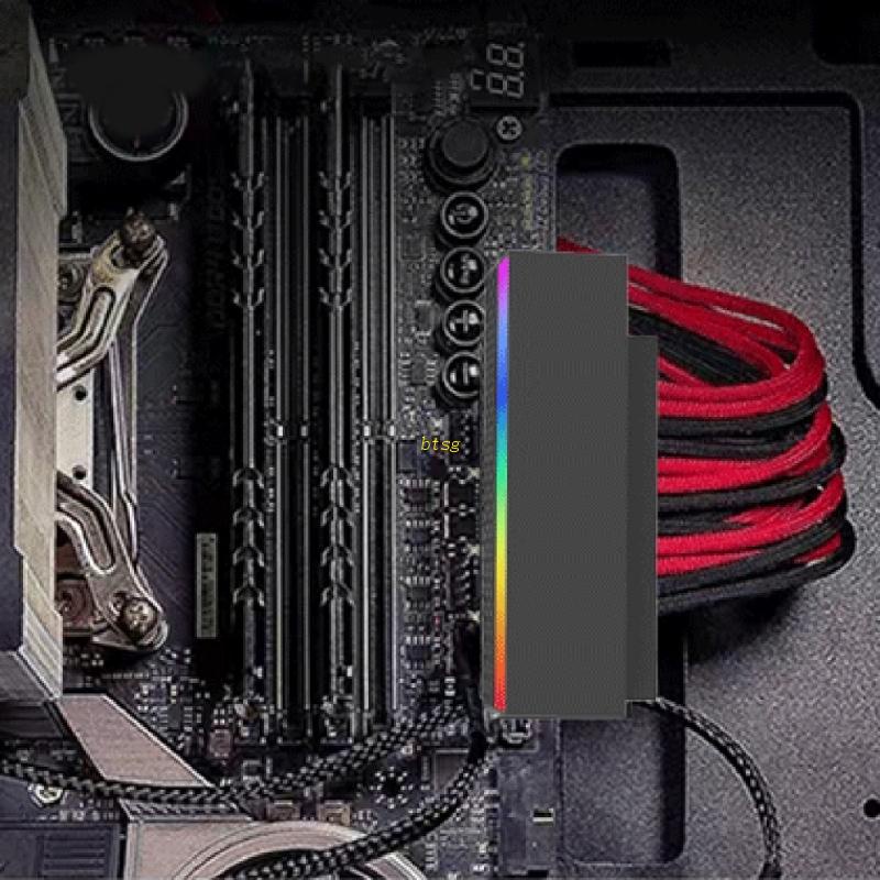 Motherboard Komputer btsg 5V ARGB Synchronous ATX Power Supply 24P Ke90° Konektor Setir Kepala 5V 24Pin Adaptor Plug