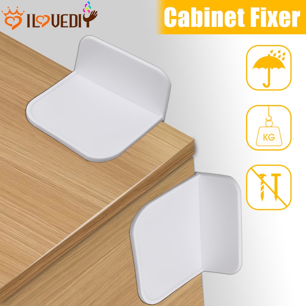 Self-adhesive Cabinet Lock 2pcs/set Baby Care Kids Safety Anti-tip Wall Holder Furniture Stabilizer Anti-Tumpuk Klip Tetap Berguna Anak Keselamatan Bayi Perawatan Kabinet Lock