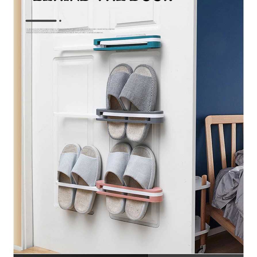 (BISA COD) FTIHSHP Housewear Rak Sepatu 3 in 1 Slipper Wall Hanging Folding Rack - HW31