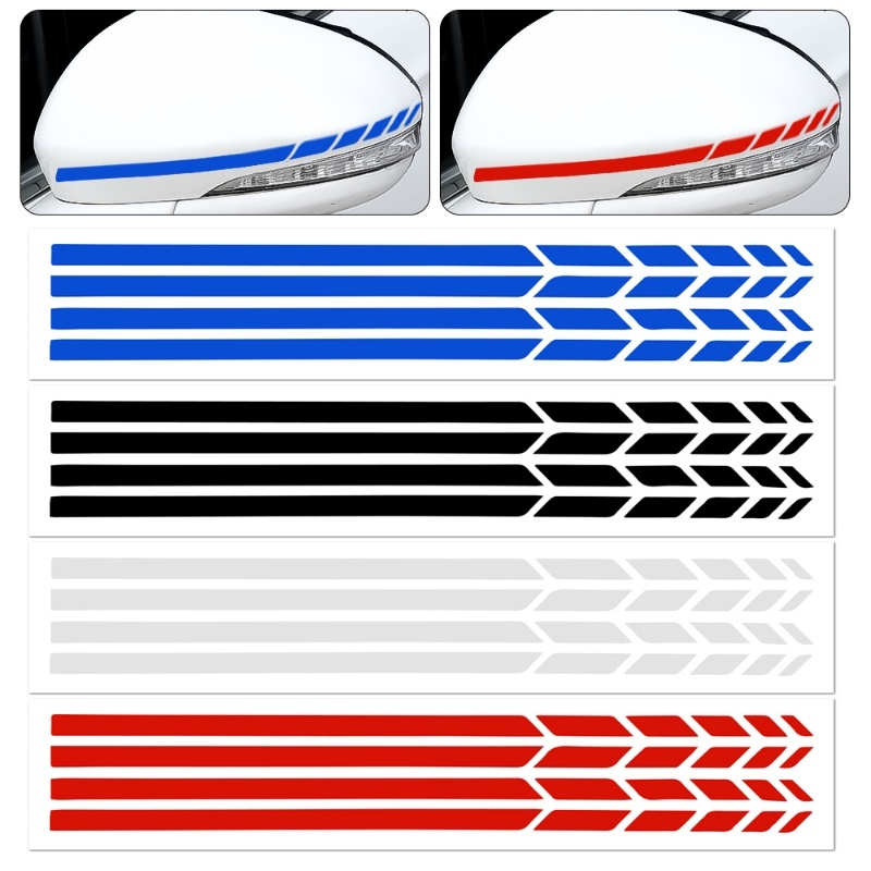 4pcs Pack 20 * 0.7 cm DIY Self-adhesive Mobil Hitam Putih Merah Biru Pinstripe Vinyl Spion Samping Stiker Garis Emblem Stiker Dekorasi Aksesoris Hewan Peliharaan Stiker Mobil