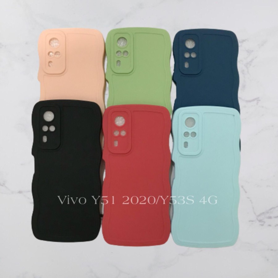 SOFTCASE VIVO Y51 2020/Y53S 4G // SOFTCASE  SILIKON GELOMBANG WARNA PRO CAMERA - BDC