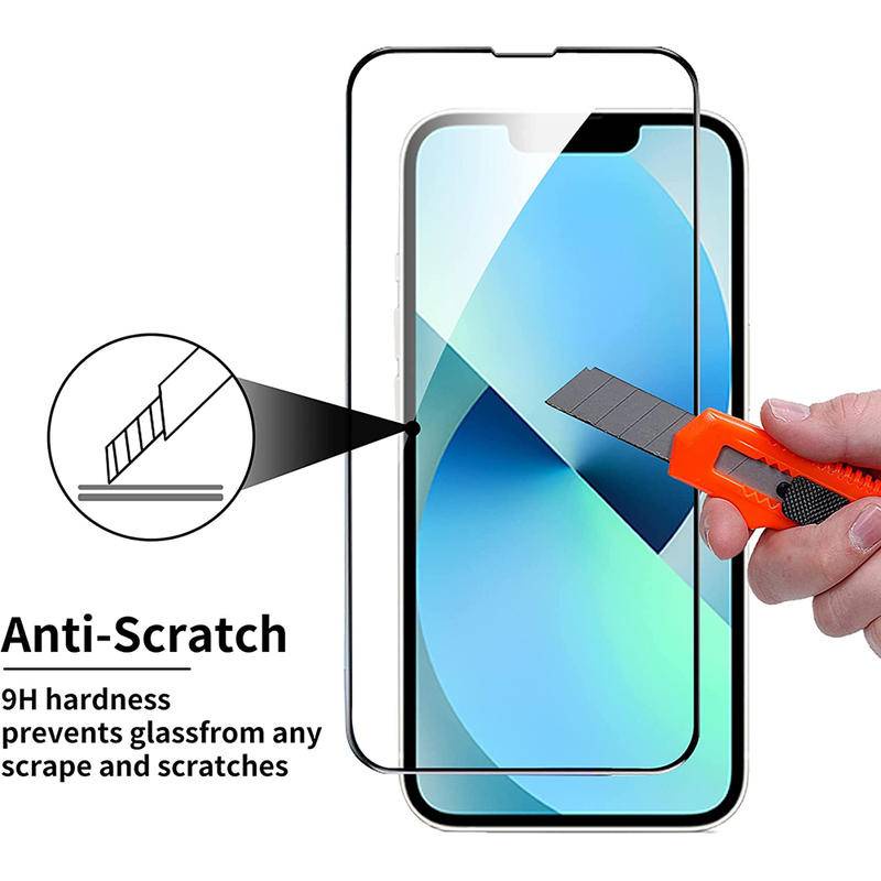 4pcs Full Cover Tempered Glass Untuk Iphone14 13 12 11 Pro MAX Plus Kaca Pelindung Mini Untuk iPhone X XS MAX XR 7 8 6 6S Plus SE 2022 2020 14Plus 13Mini 12Mini Pelindung Layar