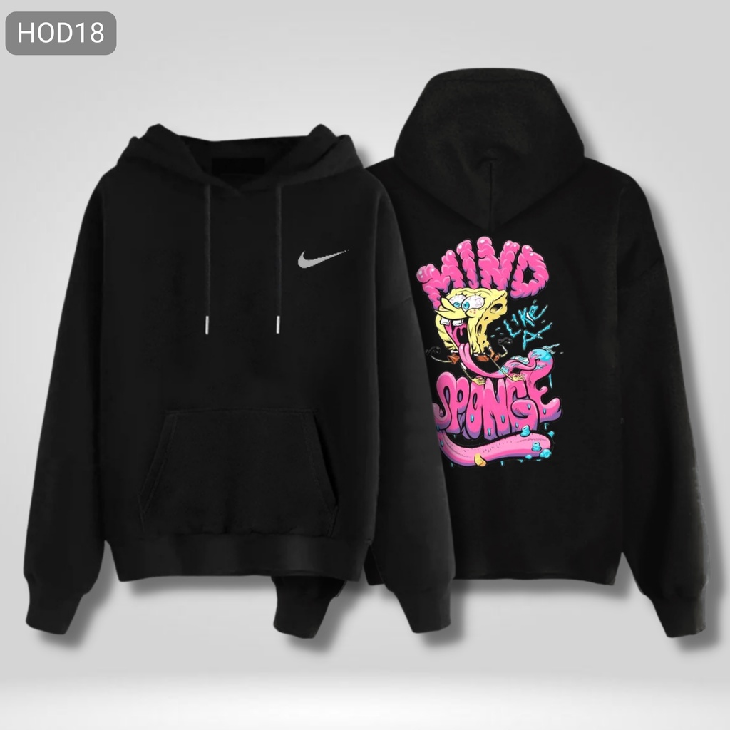 Hoodie pria dan wanita| Hoddie bahan cotton CVC warna hitam| hoodie wanita black distro| Hodie pria crewneck sweater - 01