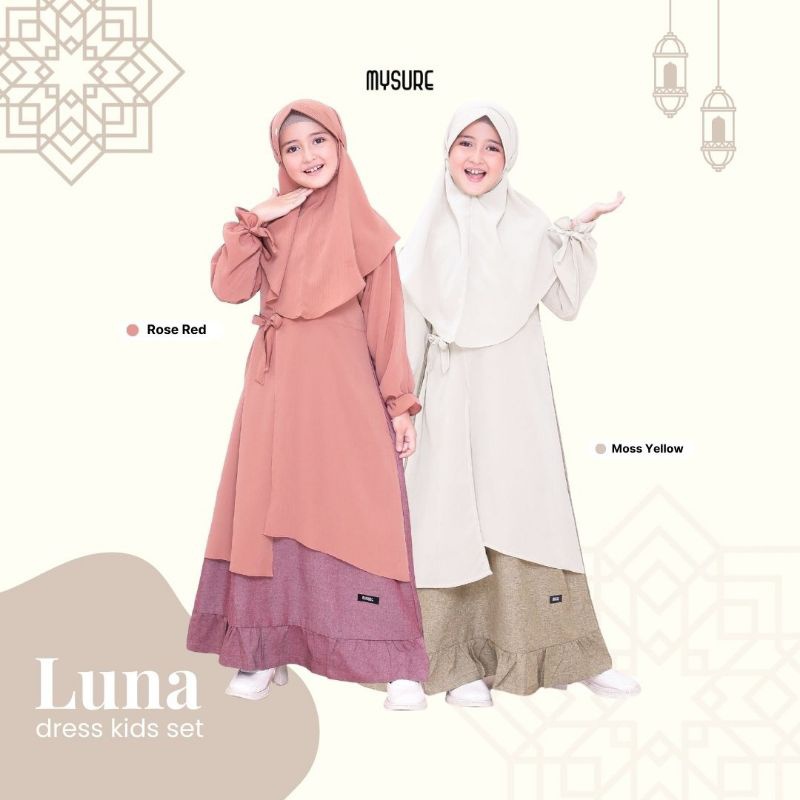 TOKORAME// Gamis Set Hijab Anak Luna Dress Kids Original MySure