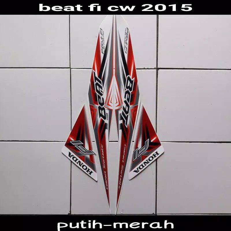 Striping Stiker sticker lis body honda beat fi esp 2015 2016 putih merah