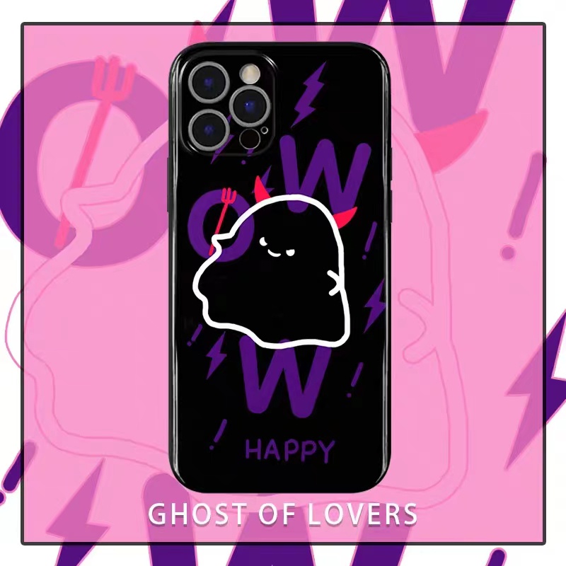 IPHONE Ins Pola Pasangan Cocok Untuk Iphone14 14pro 14plus 13 13pro 13prm iPhone12 7Plus 8Plus Xr XS 13 Pro Max Empat Sudut Casing Ponsel Tahan Guncangan