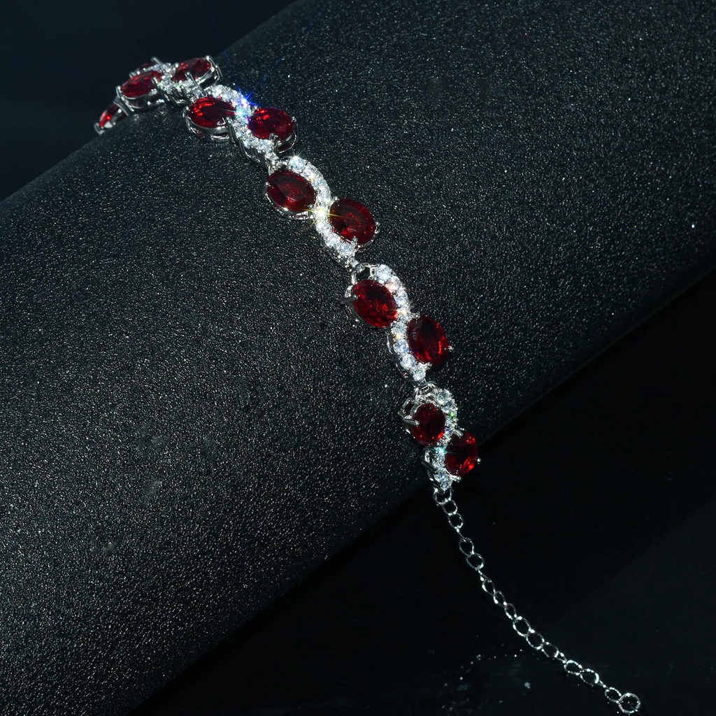 Goldkingdom Fashion Perhiasan Aksesoris Ready Stock Desain Minoritas Gelang Zamrud Alami Micro-Hias Berlian Darah Burung Merpati Merah Harta Karun Gelang