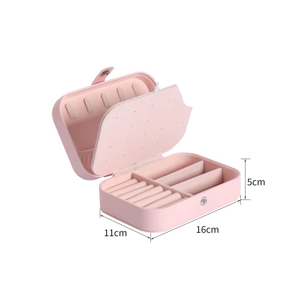 1pc PU Leather Portable Jewelry Box Travel Organizer Gadis Portabel Kecil Stud Anting Kalung Gelang Cincin Kotak Perhiasan