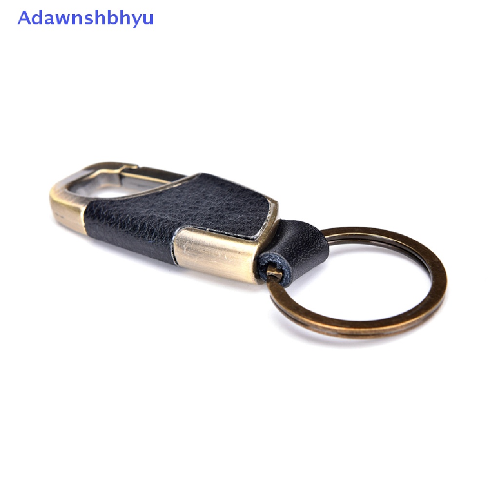 Adhyu Pria Baru Kreatif Logam Kulit Gantungan Kunci Cincin Keyfob Mobil Keyring Keychain Hadiah ID