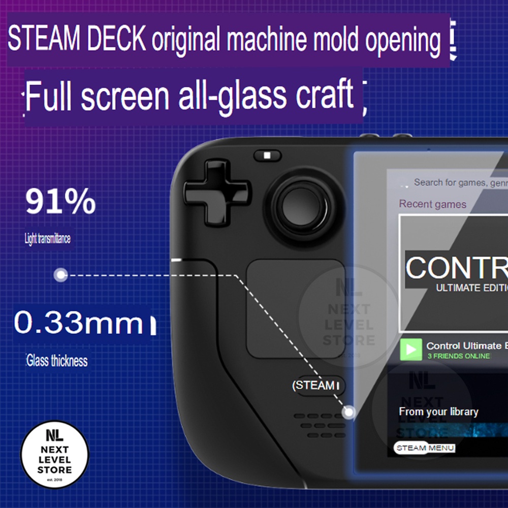 Steam Deck Tempered Glass IINE Screen Protector Anti Blue Light SteamDeck Original