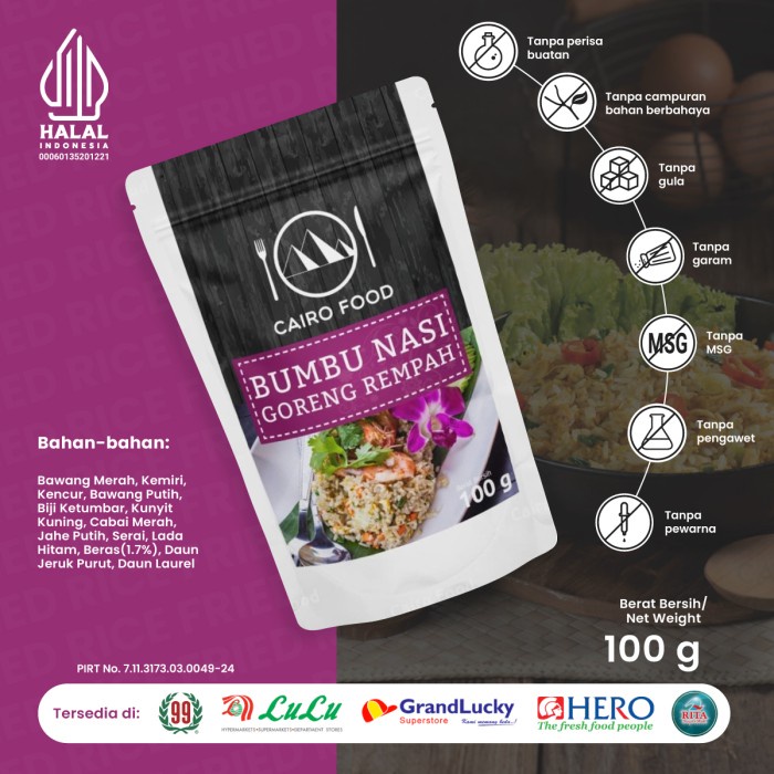 

[Bumbu instan anti ribet] Bumbu Nasi Goreng Rempah Cairo Food - 100 Gram