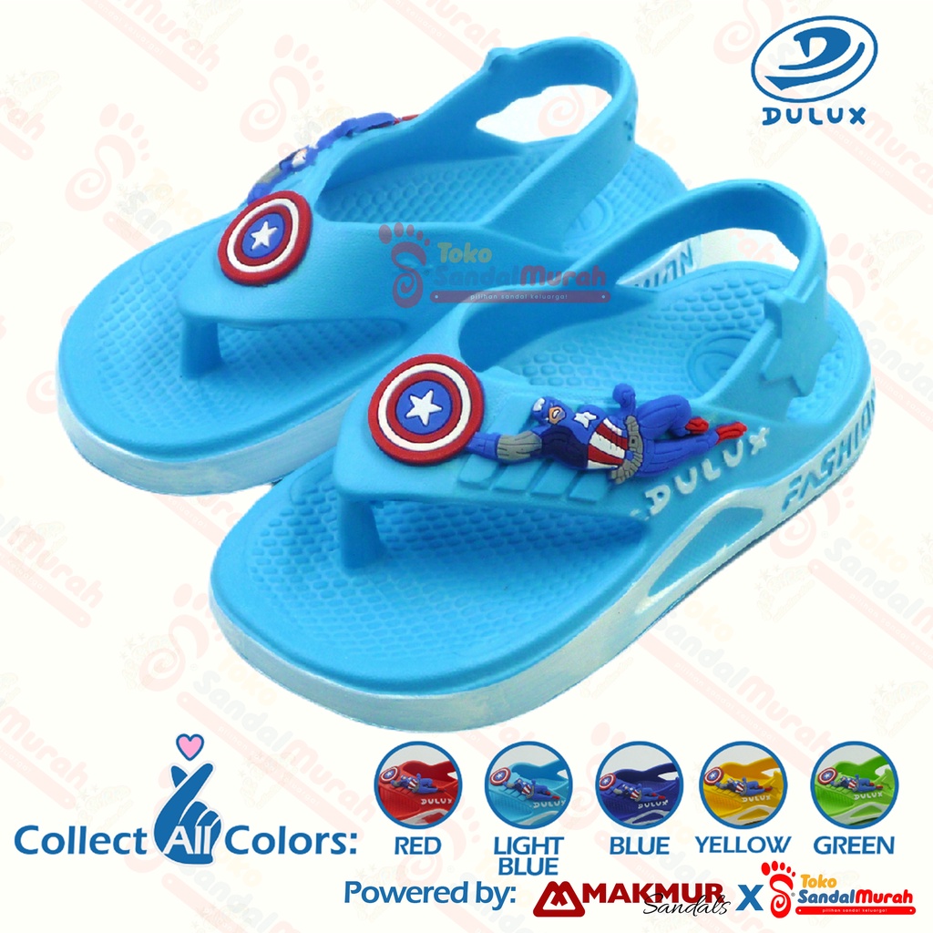 Toko Sendal Murah - Sandal Jepit Anak Uk 20 - 25 / Sandal Anak Laki - Laki / Sandal Anak Captain America / Sandal Anak Fashion / Sandal Anak Tali Belakang [Toko Sendal Murah M 529 E]