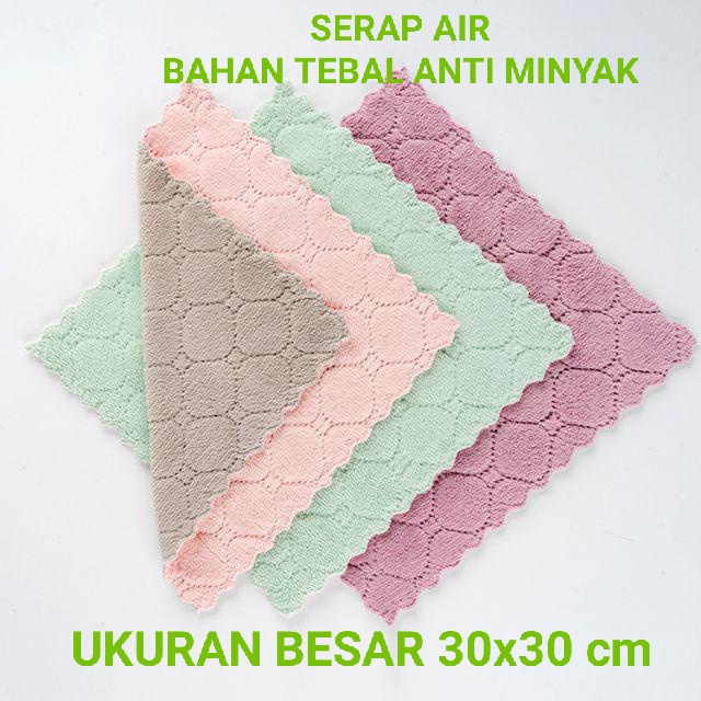 [READY STOK] [LC] 1399 KAIN LAP JUMBO UKURAN 30*30cm TEBAL Kain Lap Meja Piring ANTI MINYAK