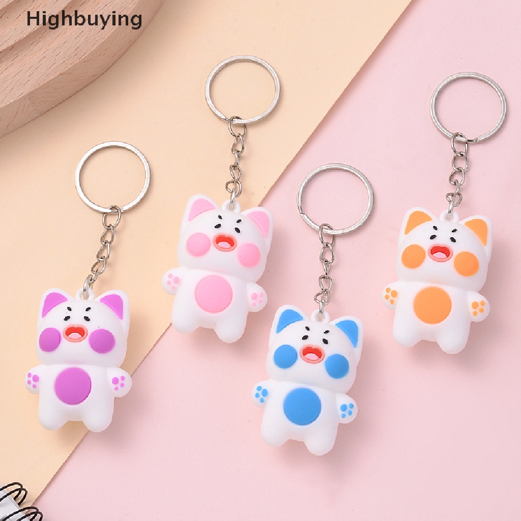 Hbid DuDu Kucing Lucu Gantungan Kunci Kreatif Hewan Kunci Gesper Kartun Kucing Kunci Mobil Liontin Tas Lucu Charm Cute Key Buckle Couple Keychain Glory