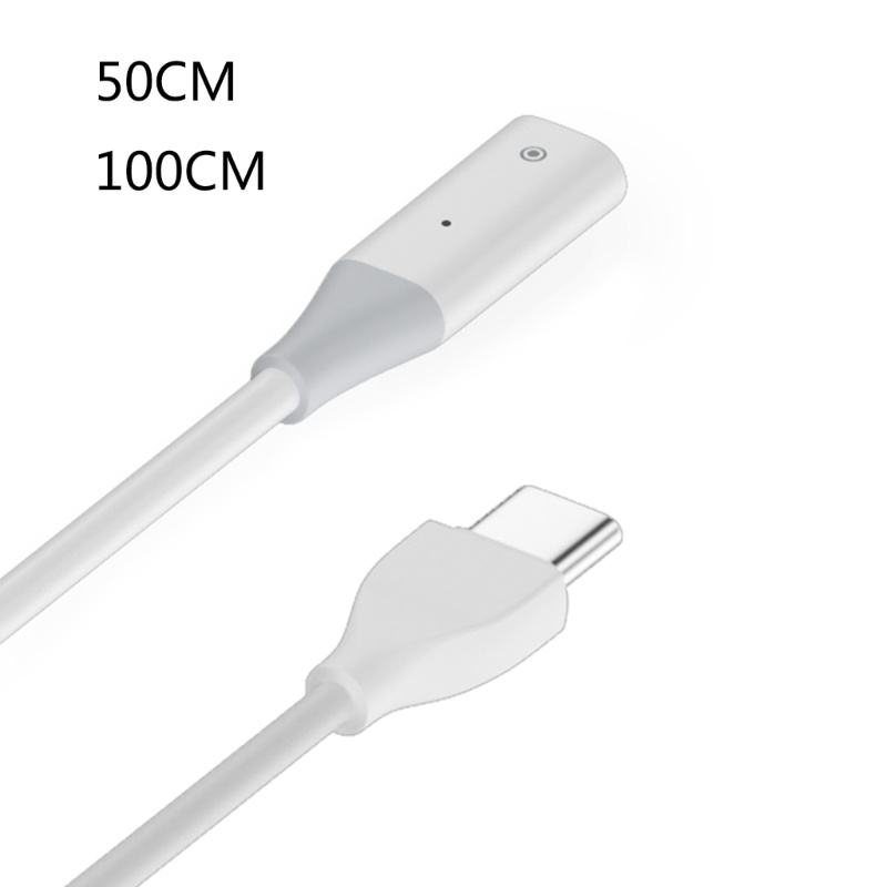 Zzz 50cm 100cm Kabel Adaptor Cas Untuk Pensil 1st Charging Cord Type-C Male to Female Connector Cord Wire