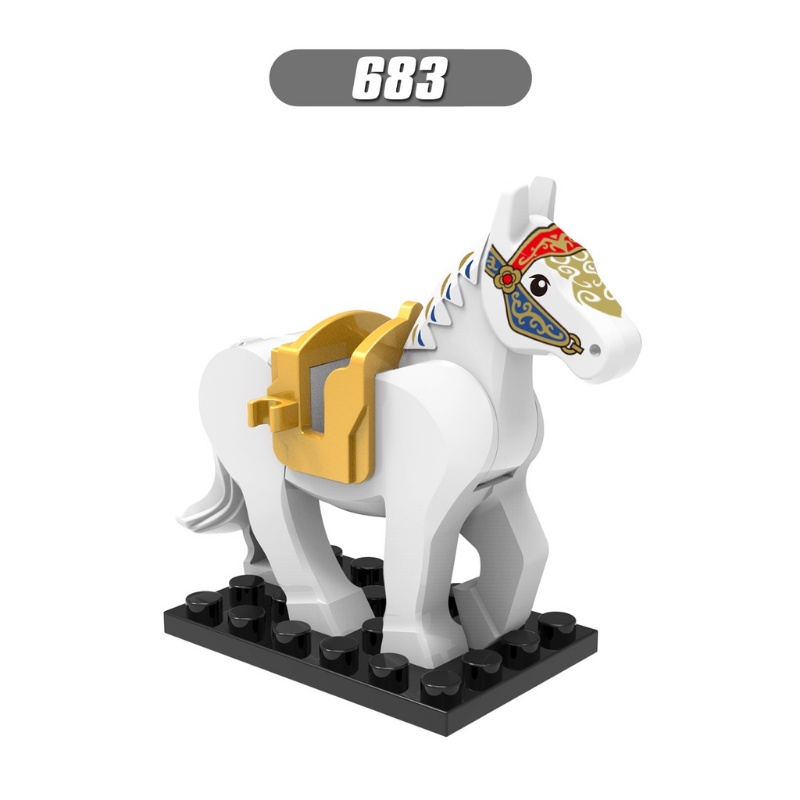 Three Kingdoms War Horse Kuda Perang Kuno Mini Figure Hewan Boneka Puzzle Rakitan Mainan Blok Bangunan