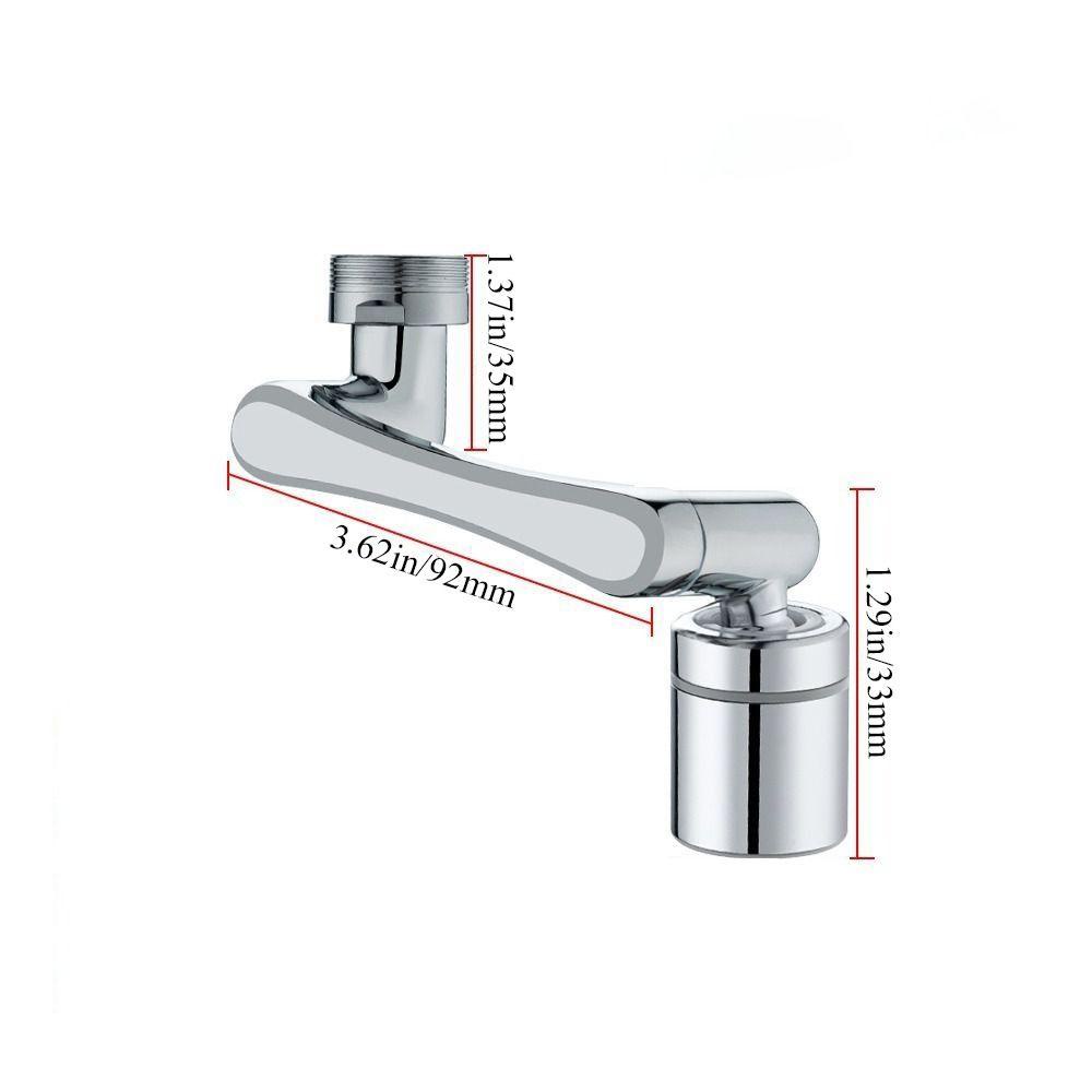 【 ELEGANT 】 Faucet Extender1440/Alat Pemanjang Kran Air° Tembaga Anti Splash Rotatable Hemat Air Aksesoris Kamar Mandi Dapur Kran Aerator