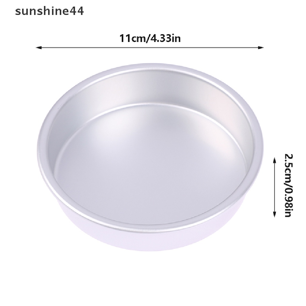 Sunshine 1Pc 4 Inch Aluminum Alloy Round Cake Plate DIY Food Oven Big Cake Bread Mold ID