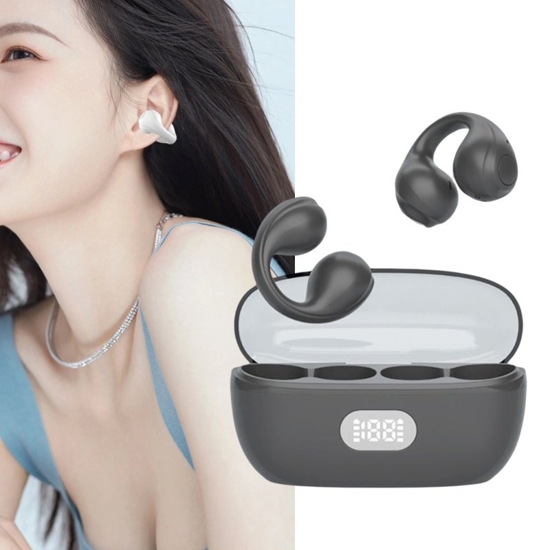 Zzz Earphone Ear Clip-on Ear Earring Olahraga Gaming Wireless Headphone Ear Hook