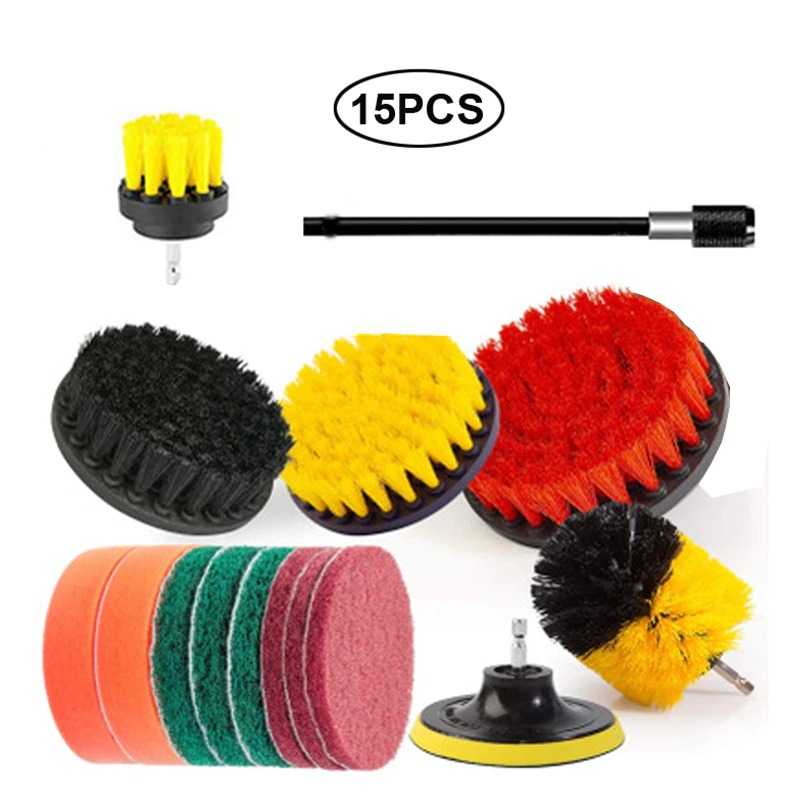 (BISA COD) FTIHSHP UNTIOR Kepala Sikat Pembersih Car Polisher Bathroom Kit 15 PCS - UT01