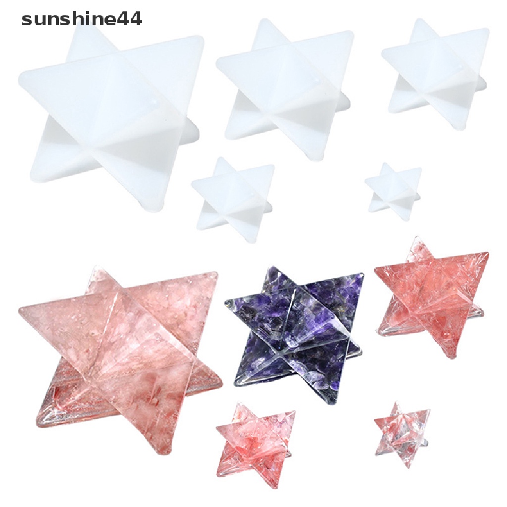 Sunshine 20-60cm DIY Hexagram Cetakan Silikon Resin Epoxy Casg Kristal Liontin Ornamen ID