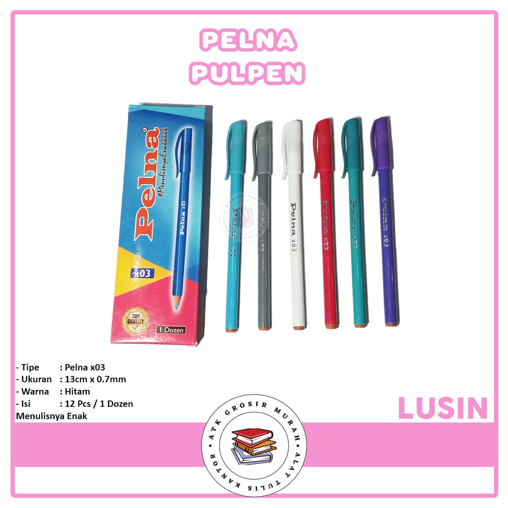 

PELNA - Pulpen Warna Tinta Hitam x03 0.7mm - Lusin