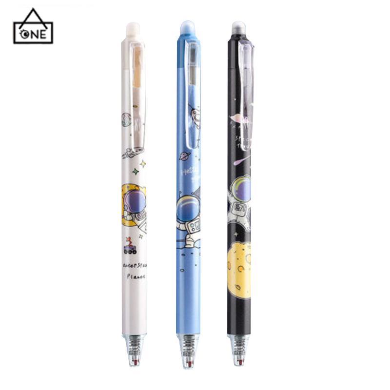 COD❤️Pulpen Gel Desain Astronot Warna，Biru Hitam Mudah Dihapus，Stationery Accessories-A.one