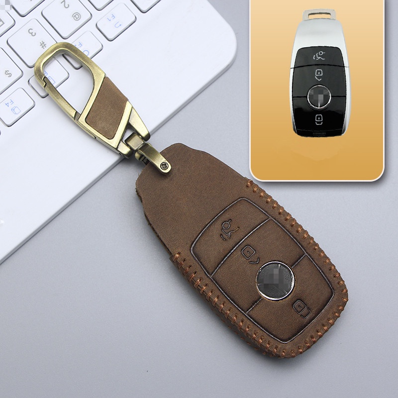 Untuk mercedes-benz Kulit key Holder cover Smart key case Luminous Penutup Kunci Mobil e200l cla clb