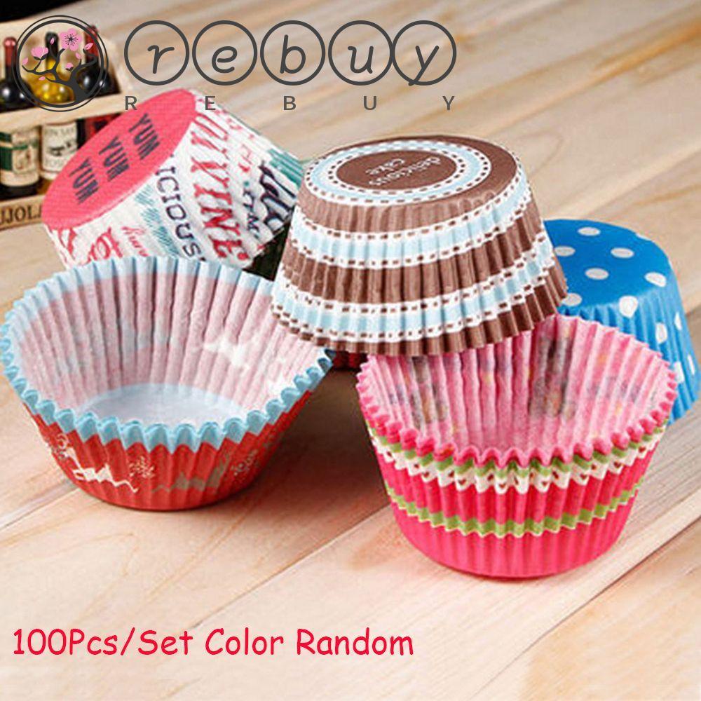 REBUY Cute Cake Bun Baking Cupcake Wrapper Greaseproof Party Mini Cases Case Paper/Multicolor